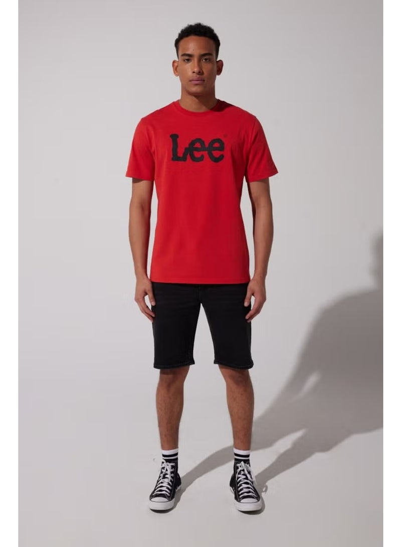 LEE Eu Collection Big Logo Men's Red Crew Neck T-Shirt - Image 2